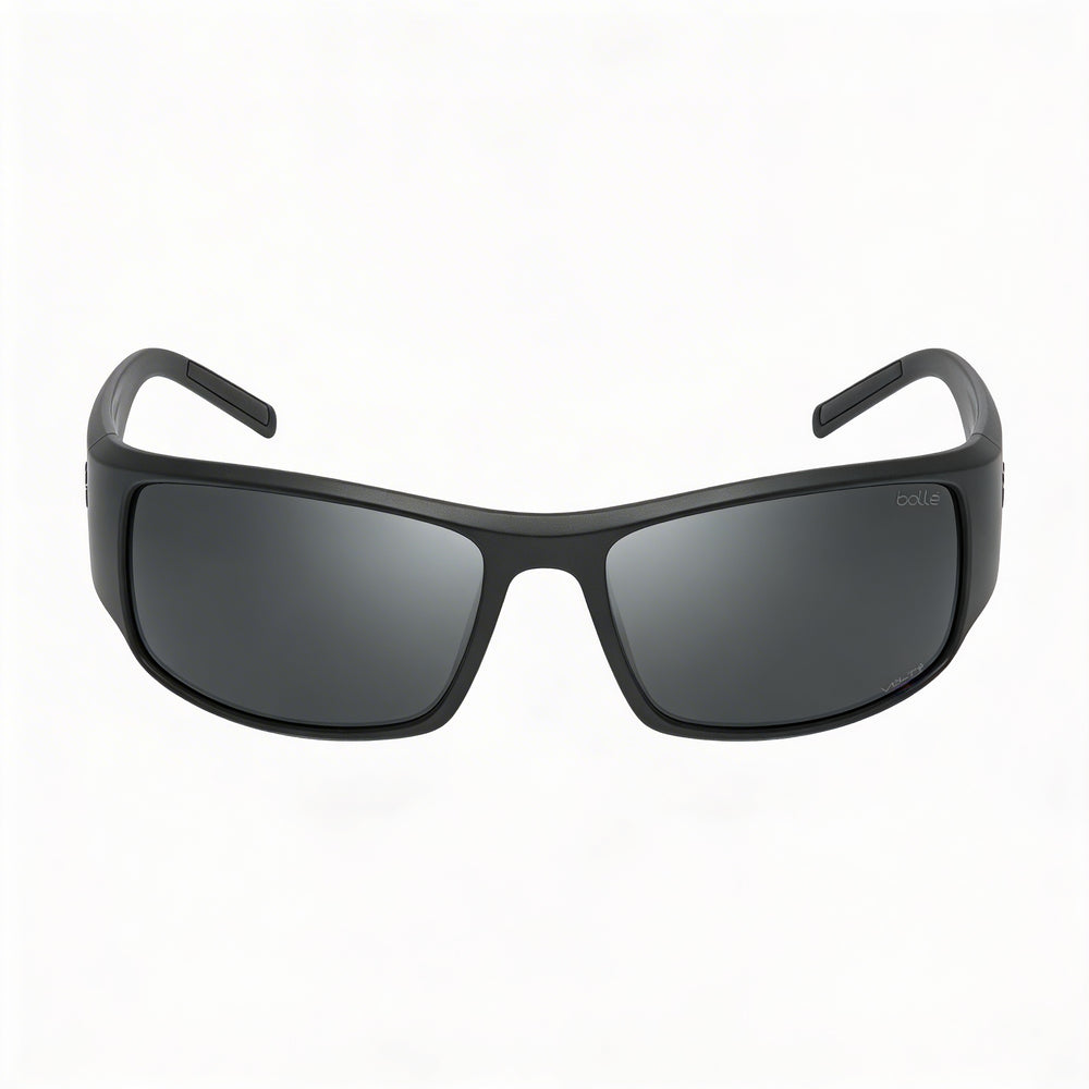 bollé Classic Unisex Black Matte Nylon Frame Sunglasses, Anti-Reflective UV Protection Volt Gun Lenses 63mm