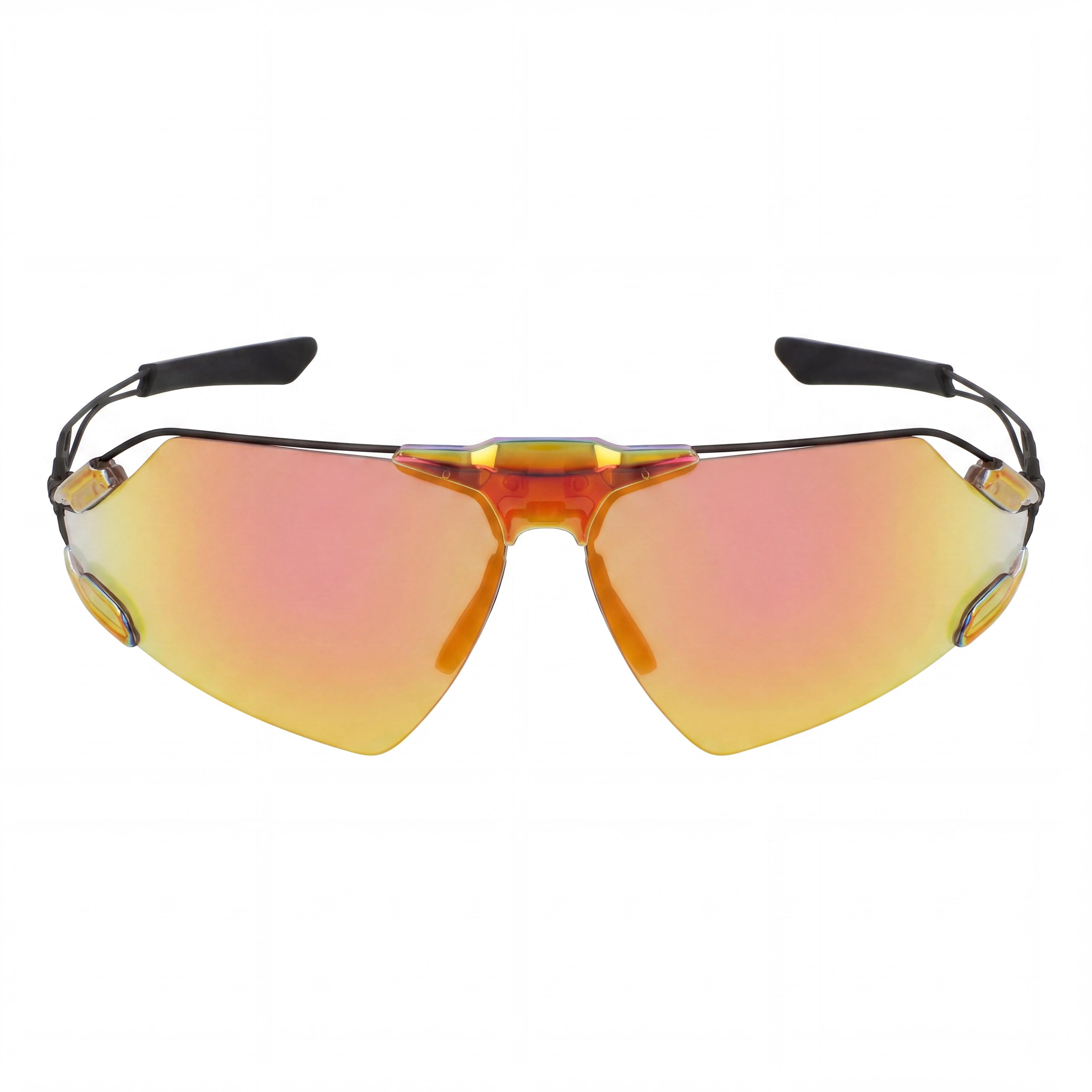 Gafas de sol Nike Shield para hombre con montura de titanio naranja total y lentes de espejo naranja carretera UV 400 de 76 mm, Photo 2