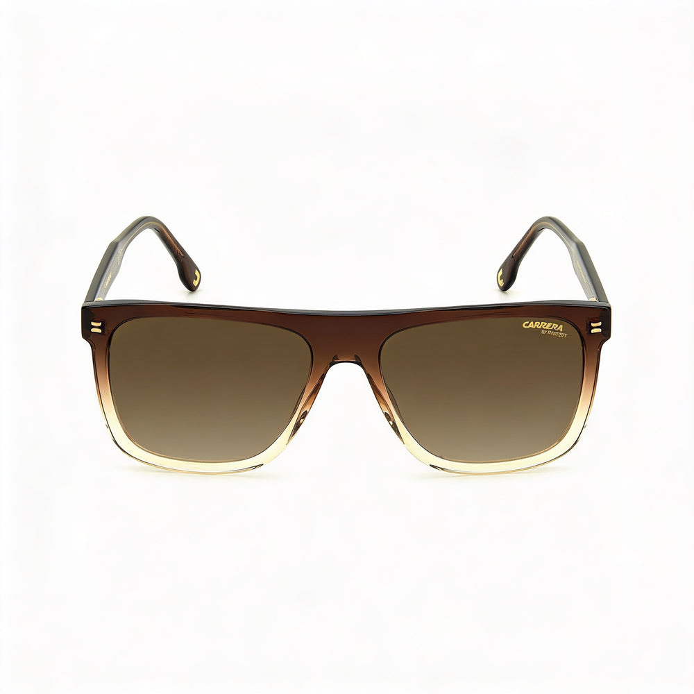 Carrera 267/S Unisex Transparent Faded Brown Square Acetate Sunglasses Gradient Dark Brown Lenses 56mm Good UV Protection