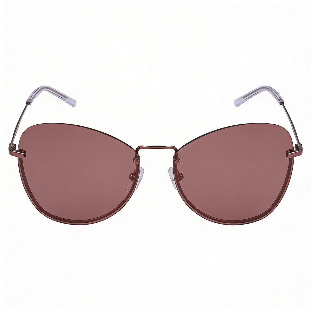 DKNY Dk100s Unisex Butterfly Style Plastic Frame Sunglasses in Mauve with Non-Polarized Acetate Lenses and UV Protection