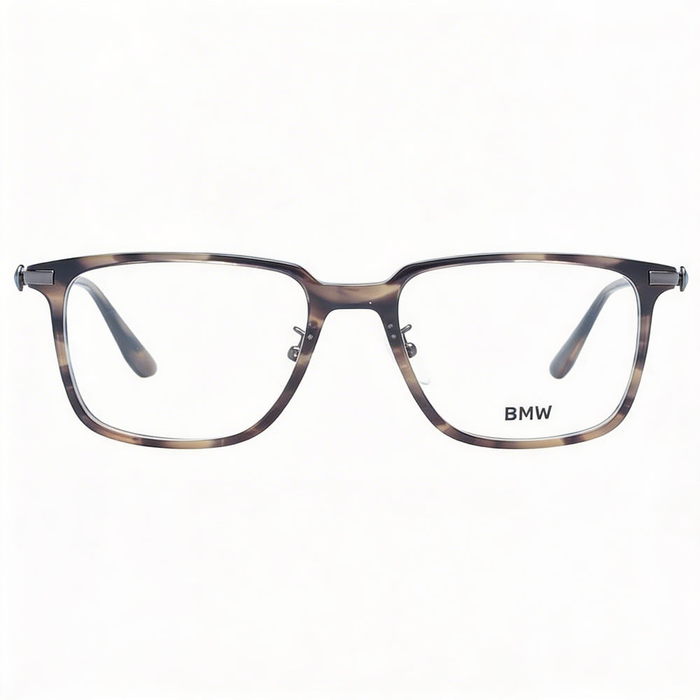 BMW Casual Gray Plastic Full-Rim Frame Eyeglasses for Men with Transparent Plastic Lenses 54mm