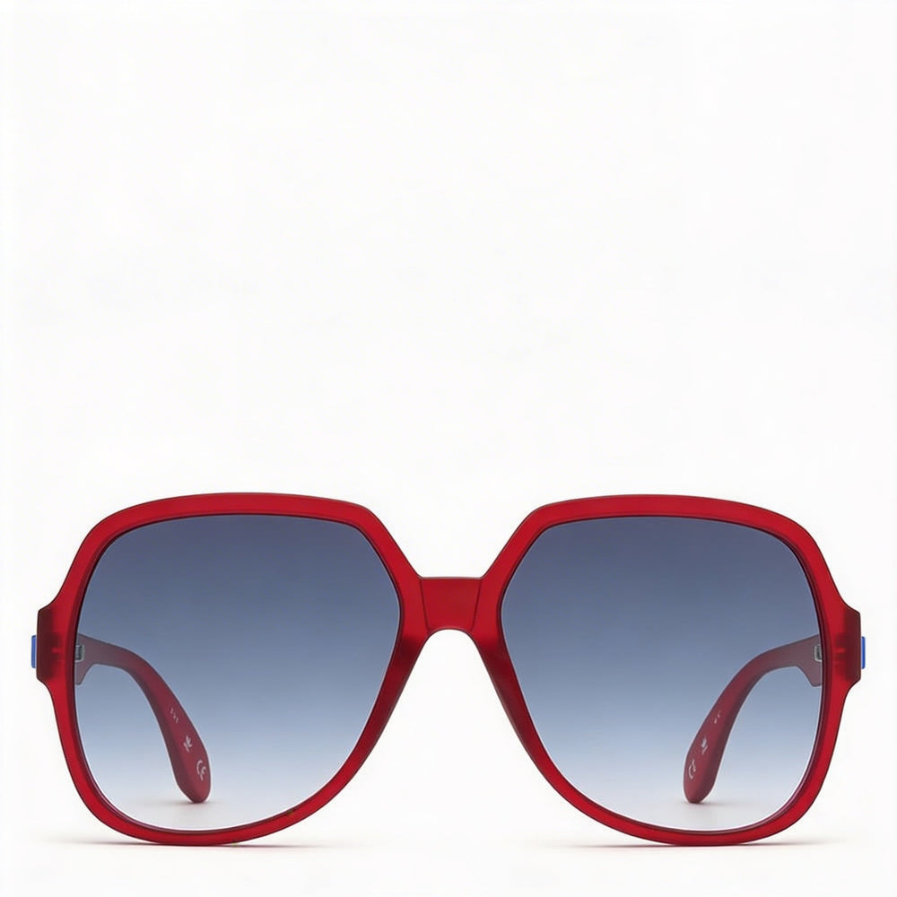 Adidas Originals Contemporaneo Women's Transparent Red Acetate Gradient Blue UV Protection Non-Polarized Sunglasses 57mm