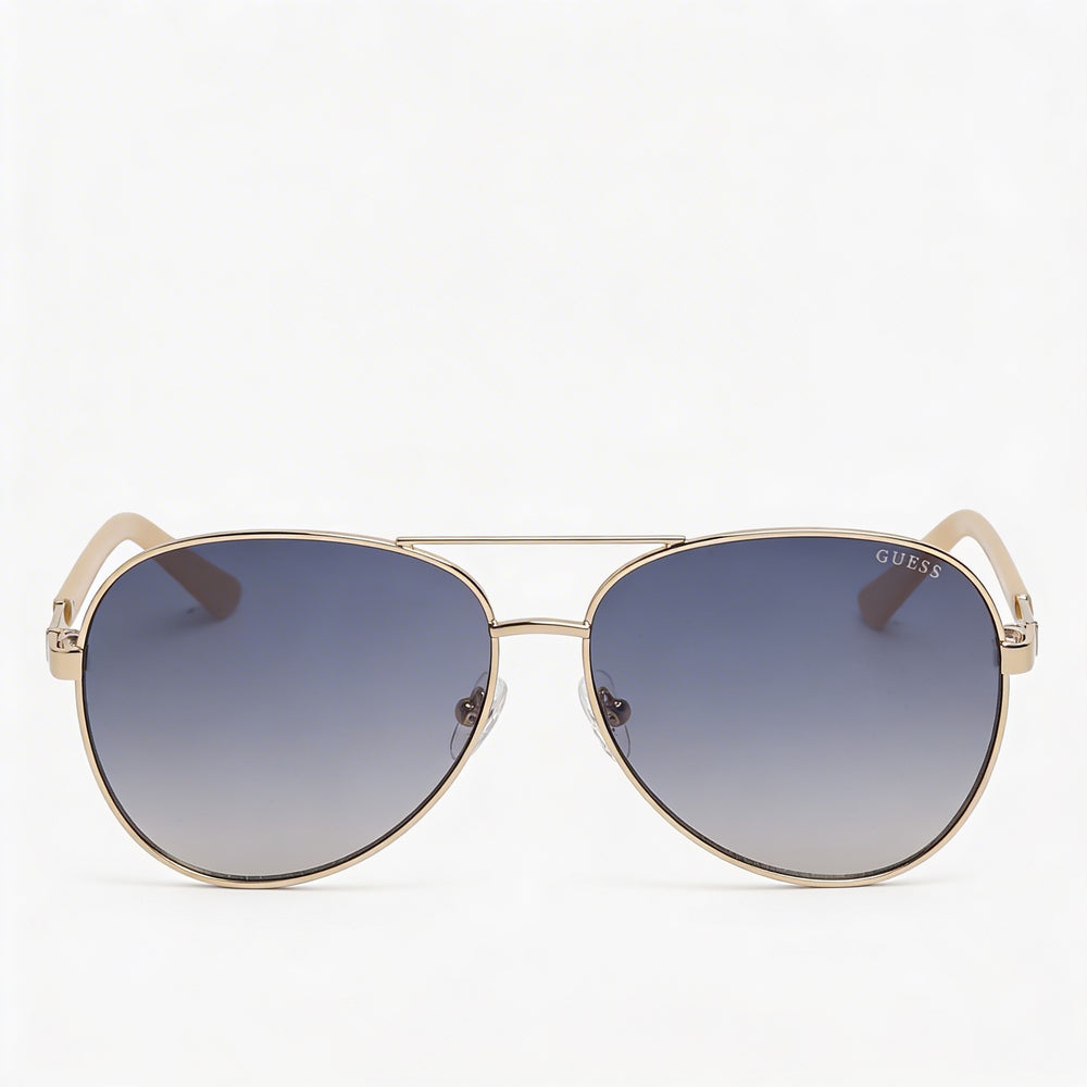 Gafas de sol GUESS Gu00173 para mujer, de metal, color oro rosa degradado, azul, 60-13-140