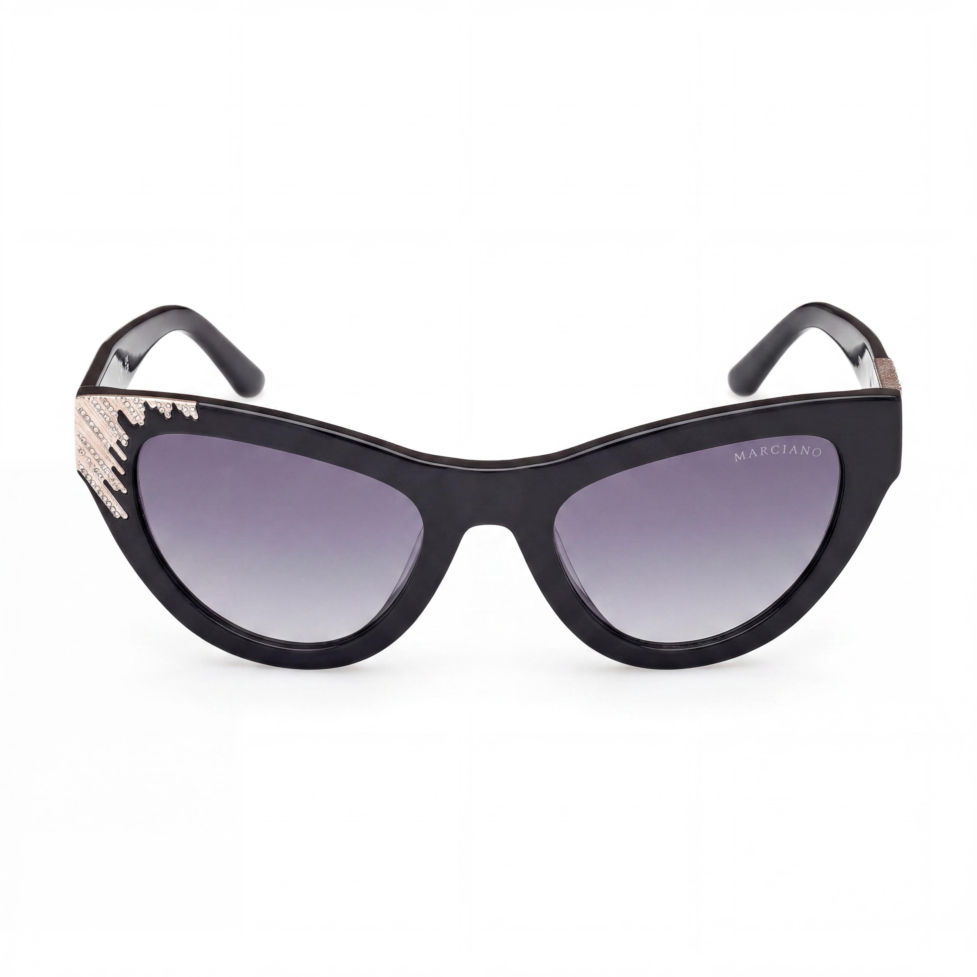 GUESS by Marciano Gm00025 Women's Black Plastic Frame, Black Polycarbonate Non-Polarized Sunglasses 53-21-140, Photo 2