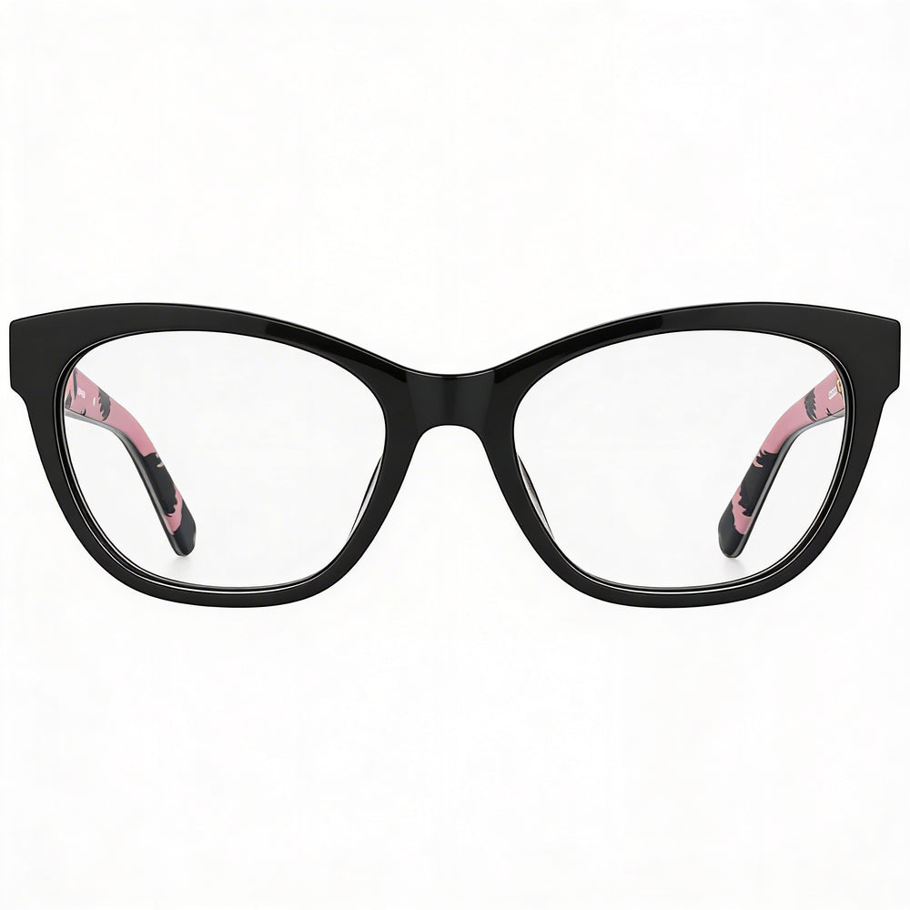 Gafas de Sol Love Moschino con Montura Moderna de Acetato para Mujer, Diseño de Patrón Rosa y Negro, Ancho de Lente de 53 mm