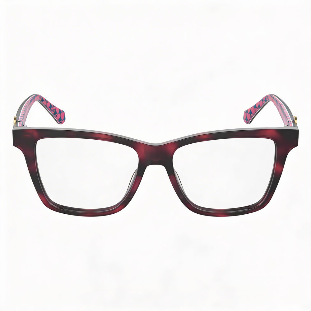 Gafas de acetato Love Moschino rectangulares y cuadradas para mujer, multicolor, 52 mm, lentes transparentes de demostración