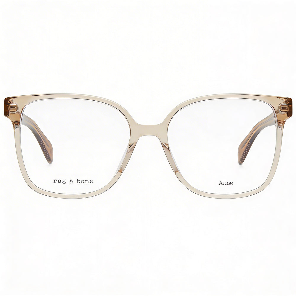 Gafas de sol modernas para mujer Rag & Bone con montura inyectada beige y lentes de policarbonato de 54 mm
