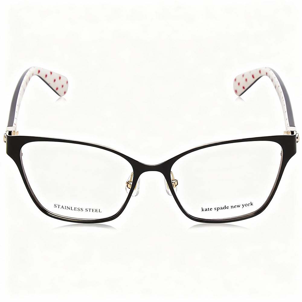 Gafas Kate Spade New York para mujer con montura de acero inoxidable, color dorado y negro, lentes de 52 mm