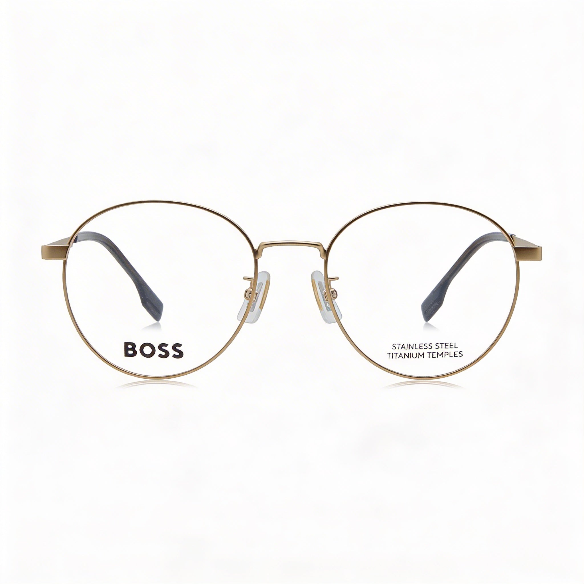 BOSS 1475/F Unisex Matte Gold Alloy Steel 52mm Clear Demo Lenses Prescription Ready, Photo 2