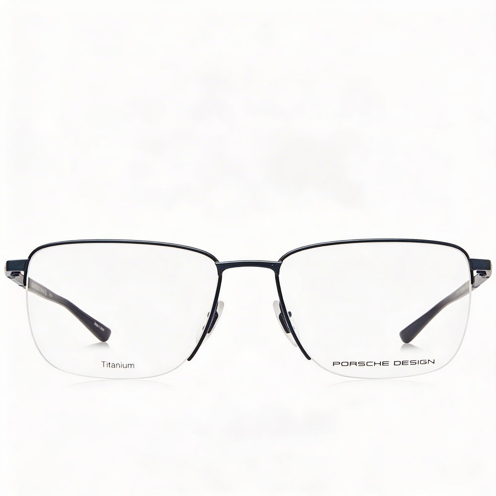 Gafas Porsche Modern para hombre con montura azul gris titanio y lentes transparentes de 56 mm
