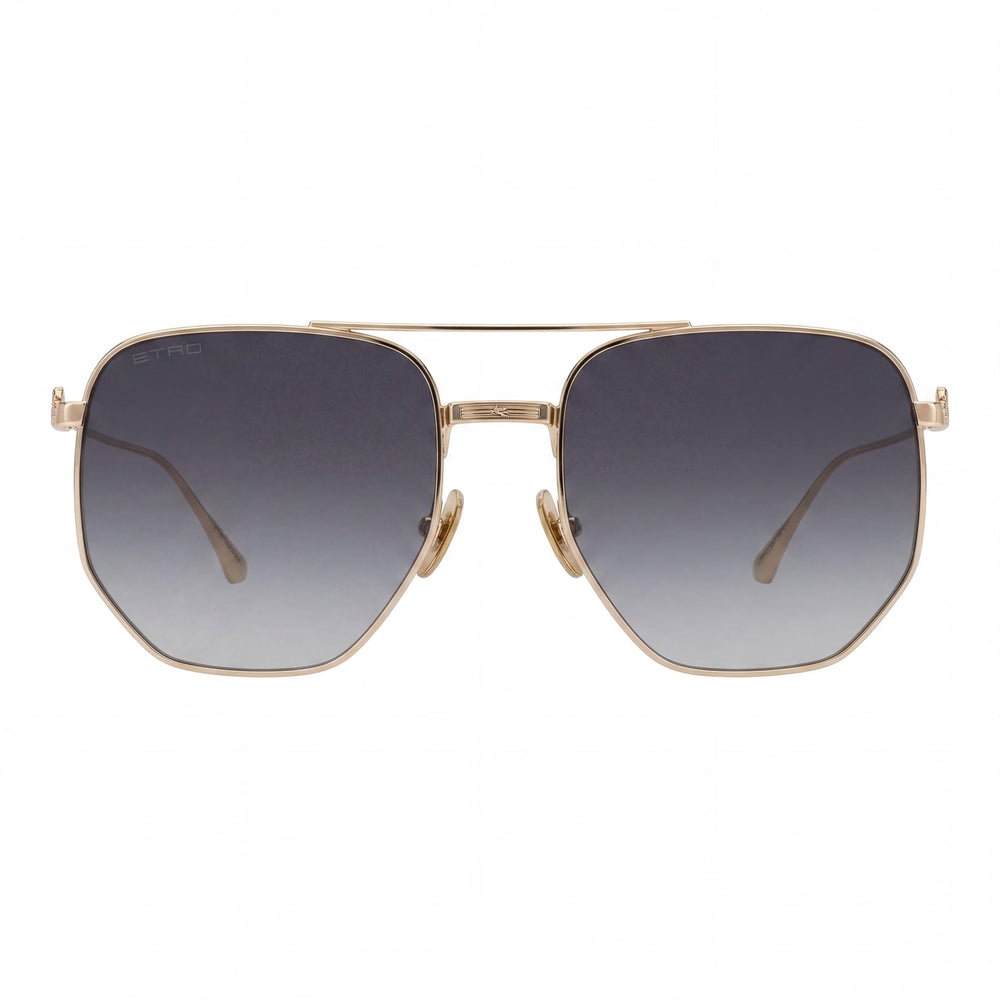 Etro Casual Women's Metal Rose Gold Frame Dark Grey Shaded Lens Sunglasses Lens Width 60mm