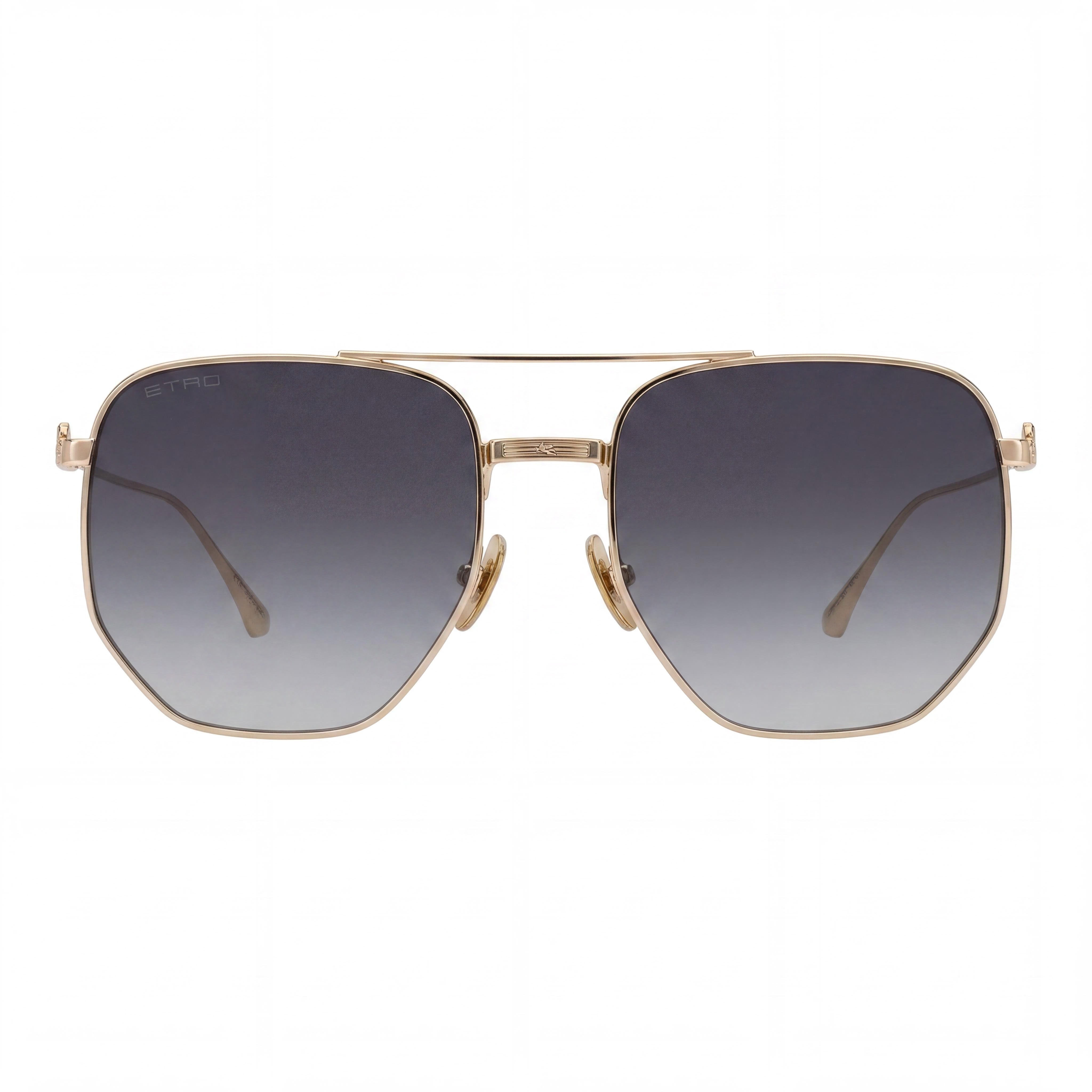 Etro Casual Women's Metal Rose Gold Frame Dark Grey Shaded Lens Sunglasses Lens Width 60mm, Photo 2