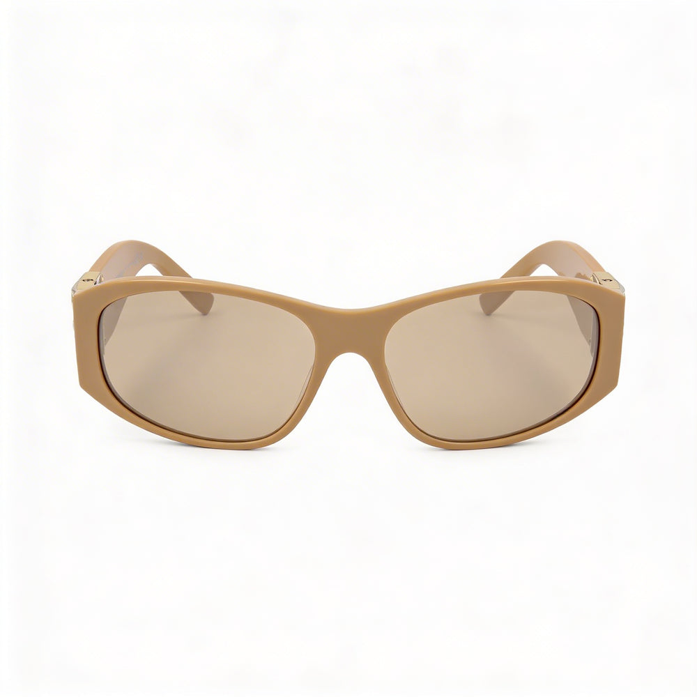 Givenchy Casual Women's Plastic Square Shiny Beige Sunglasses with Brown Lenses & UV 400 Protection 58mm