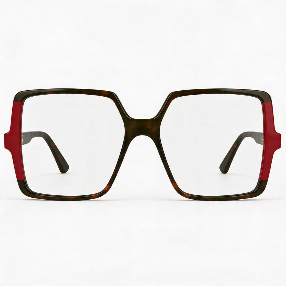 Montura oftálmica de acetato KARL LAGERFELD Kl6169 para mujer Tortuga Oscura Roja con lentes de policarbonato 54mm