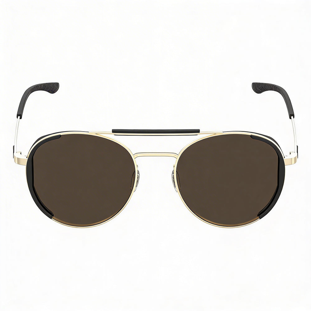 Under Armour UA 0008/G/S Unisex Sunglasses with Light Gold Alloy Steel Frame and UV Protection, 55mm Lens