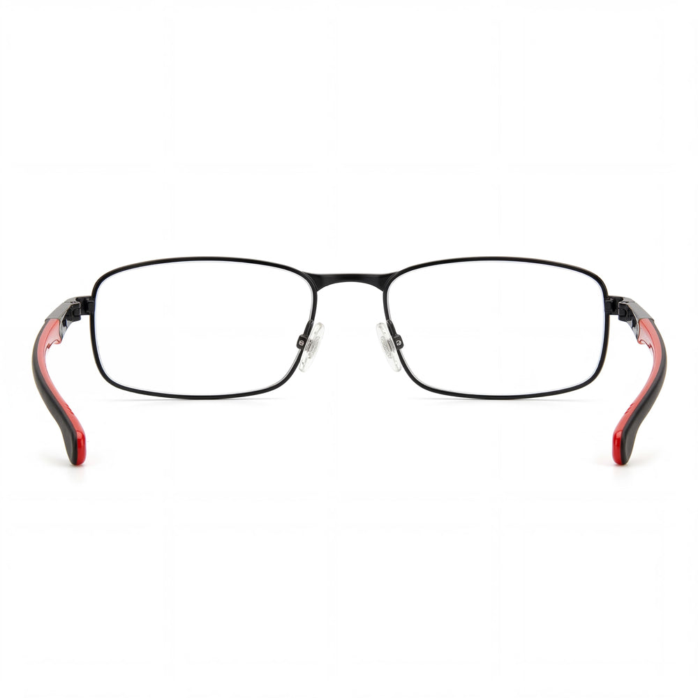 Gafas de sol Carrera Carduc 008 unisex con montura de aleación de acero negra y roja, lentes de policarbonato con protección UV de 55 mm