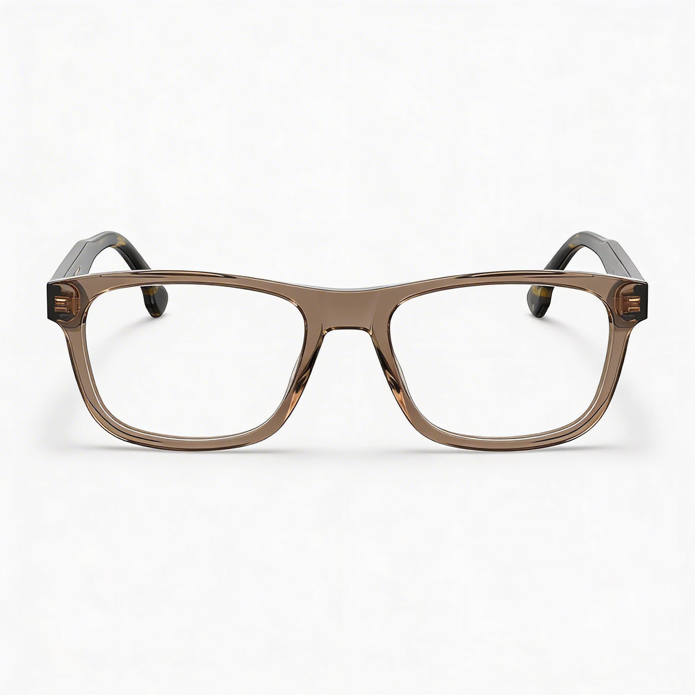 Monturas ópticas rectangulares Carrera 249 para hombre en acetato beige, ancho de lente: 55 mm, puente: 18 mm, patilla: 145 mm