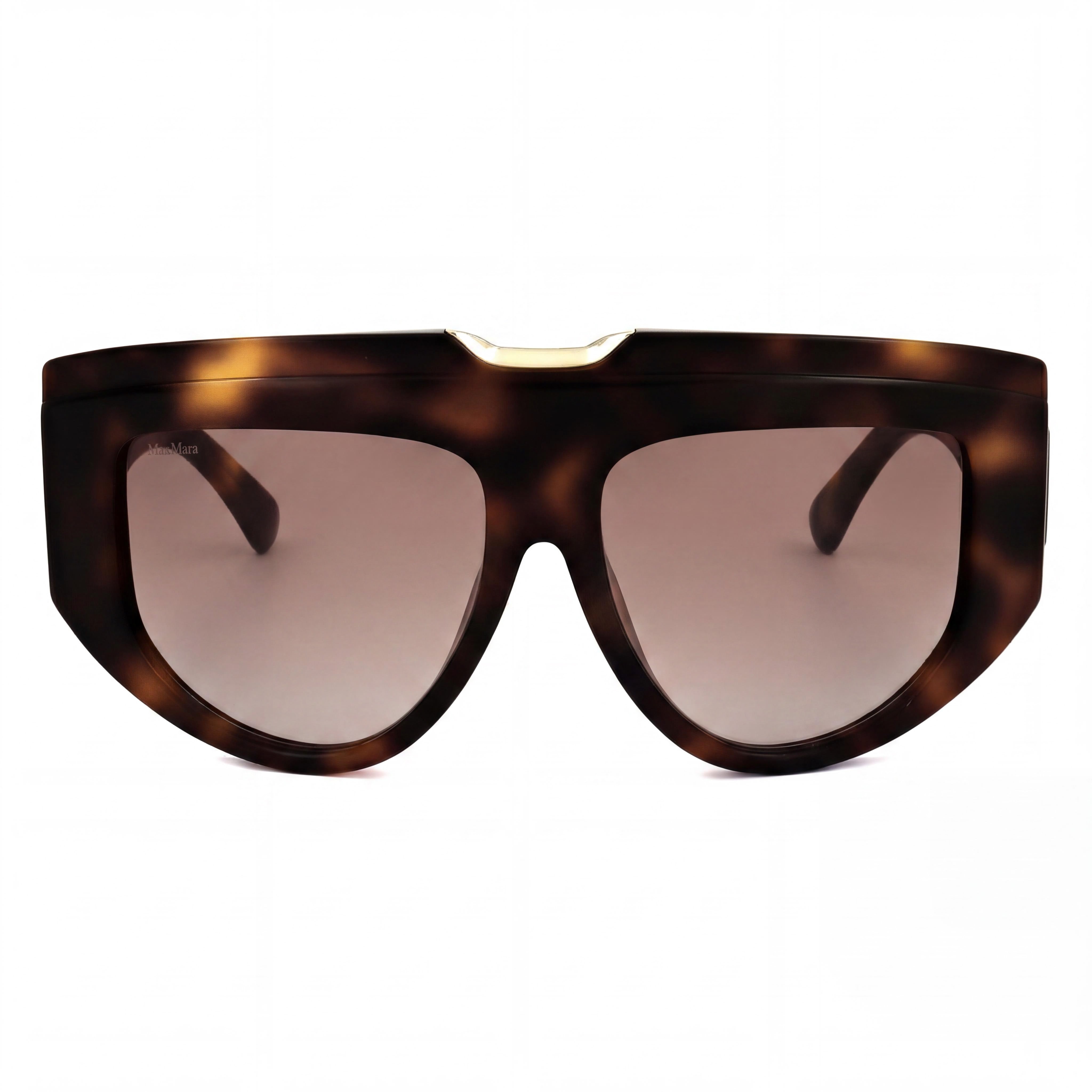 MaxMara Women's Sunglasses with Multicolor Stainless Steel Frame and Brown Acetate Lenses, Photo 2