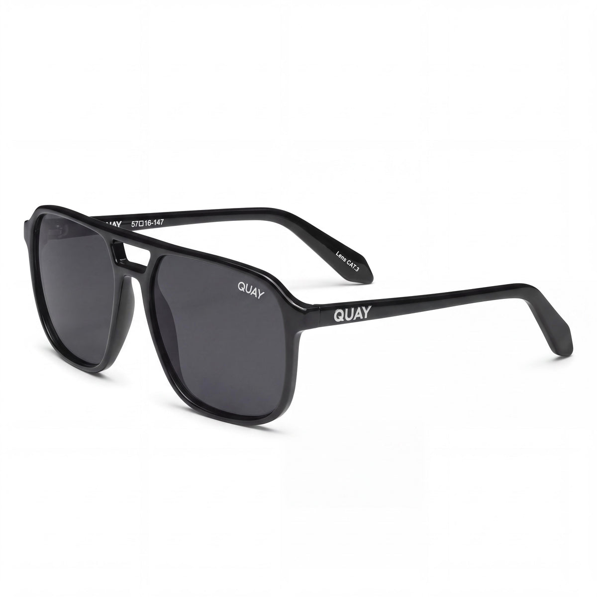 QUAY AUSTRALIA On the Fly Unisex Polarized 100% UV Protection Injection Sunglasses Black Smoke 45mm, Photo 1