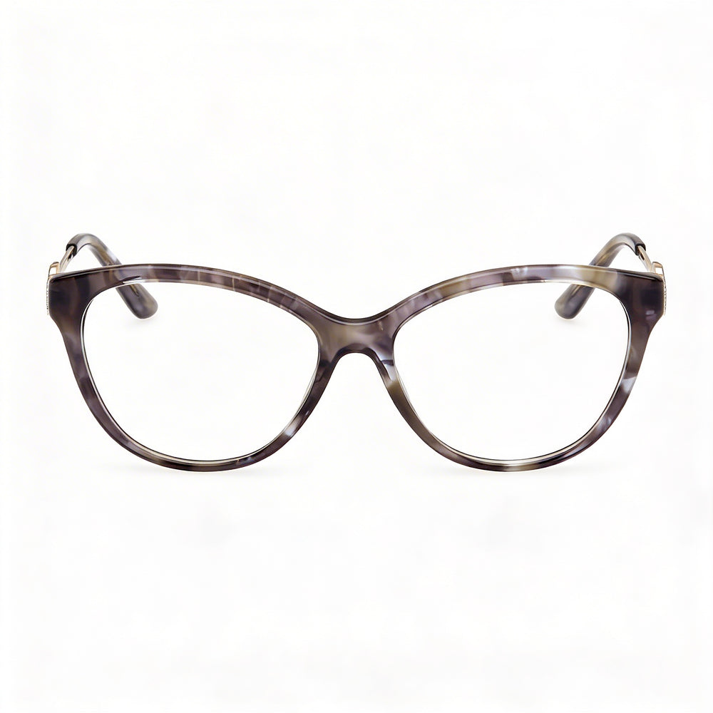 Guess Classic Modern Unisex Eyeglasses with Plastic Frame in Grey Havana, Polycarbonate Lenses, 53-16-140mm Size