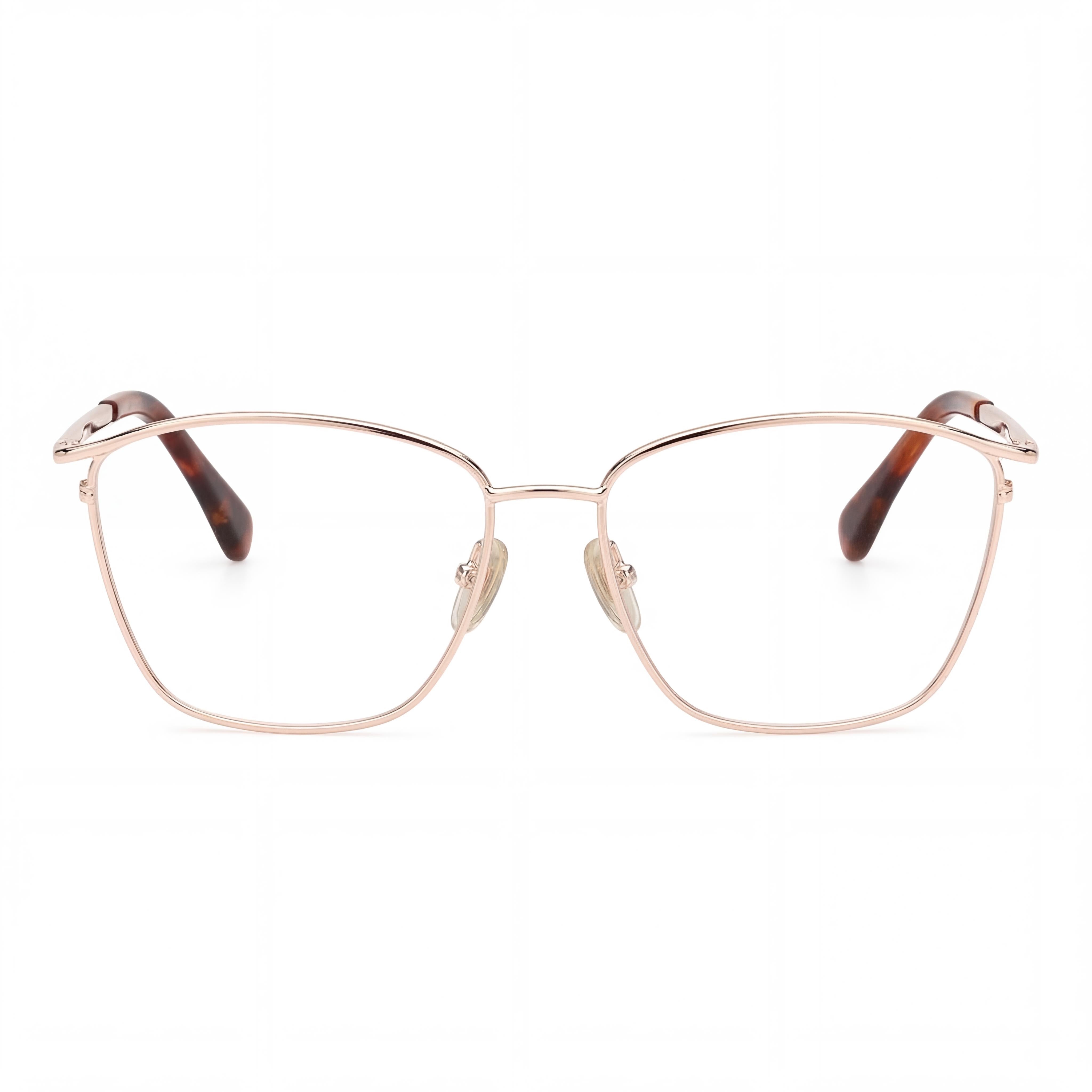 Gafas Graduadas MaxMara Casual para Mujer, Metálicas, Brillo Oro Rosa, Listas para Prescripción, con Lentes Demo Transparentes 54mm, Photo 2