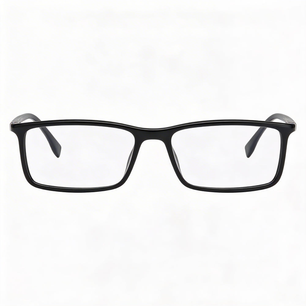Gafas graduadas Hugo Boss 0680/IT para hombre, de plástico, rectangulares, negras, con montura completa, talla 55-16-145