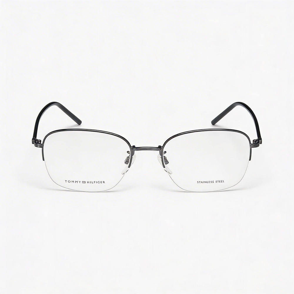 Tommy Hilfiger Men's Casual Sunglasses with Black Alloy Steel Frame and Black Polycarbonate Lenses 54mm