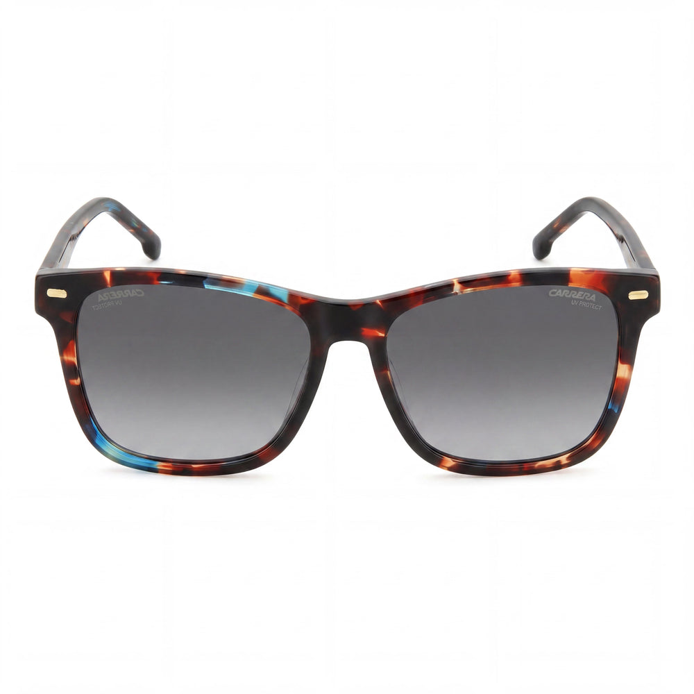 Gafas de sol Carrera 3001/S para mujer, montura rectangular de policarbonato azul Habana, lentes ahumadas gris oscuro con protección UV de 54 mm