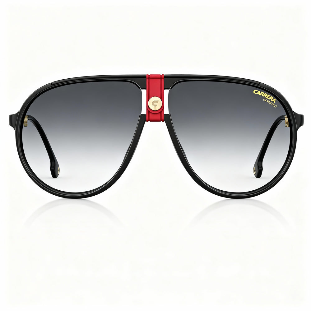 Gafas de sol unisex Carrera Carrera 1034/S, montura de poliamida en dorado y rojo, lentes grises degradadas no polarizadas 63-12-140