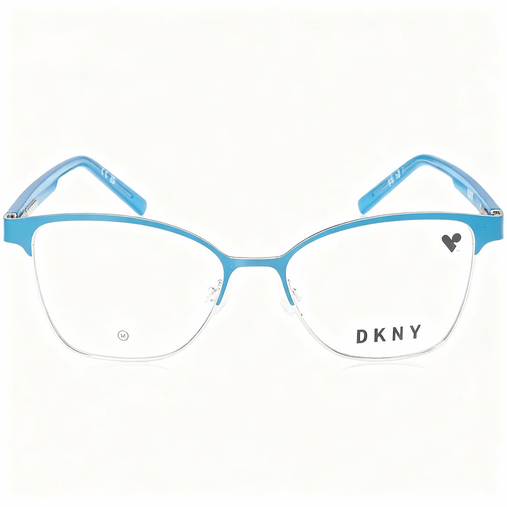 DKNY DK3007 Modern Unisex Acetate Frame Polycarbonate Non-Polarized Eyeglasses Blue Teal Silver 52mm