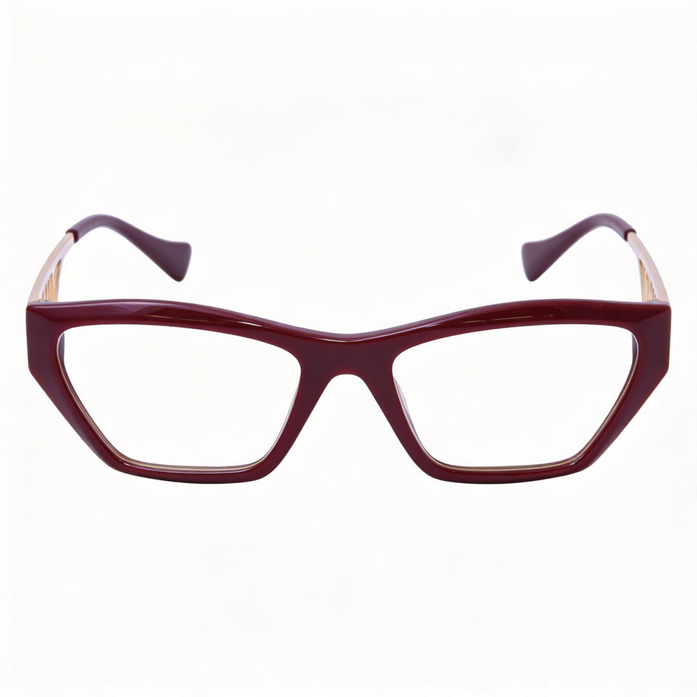 Versace Ve 3327u Women's Bordeaux Aluminium Frame Optical Glasses with Transparent Demo Lens, 55mm