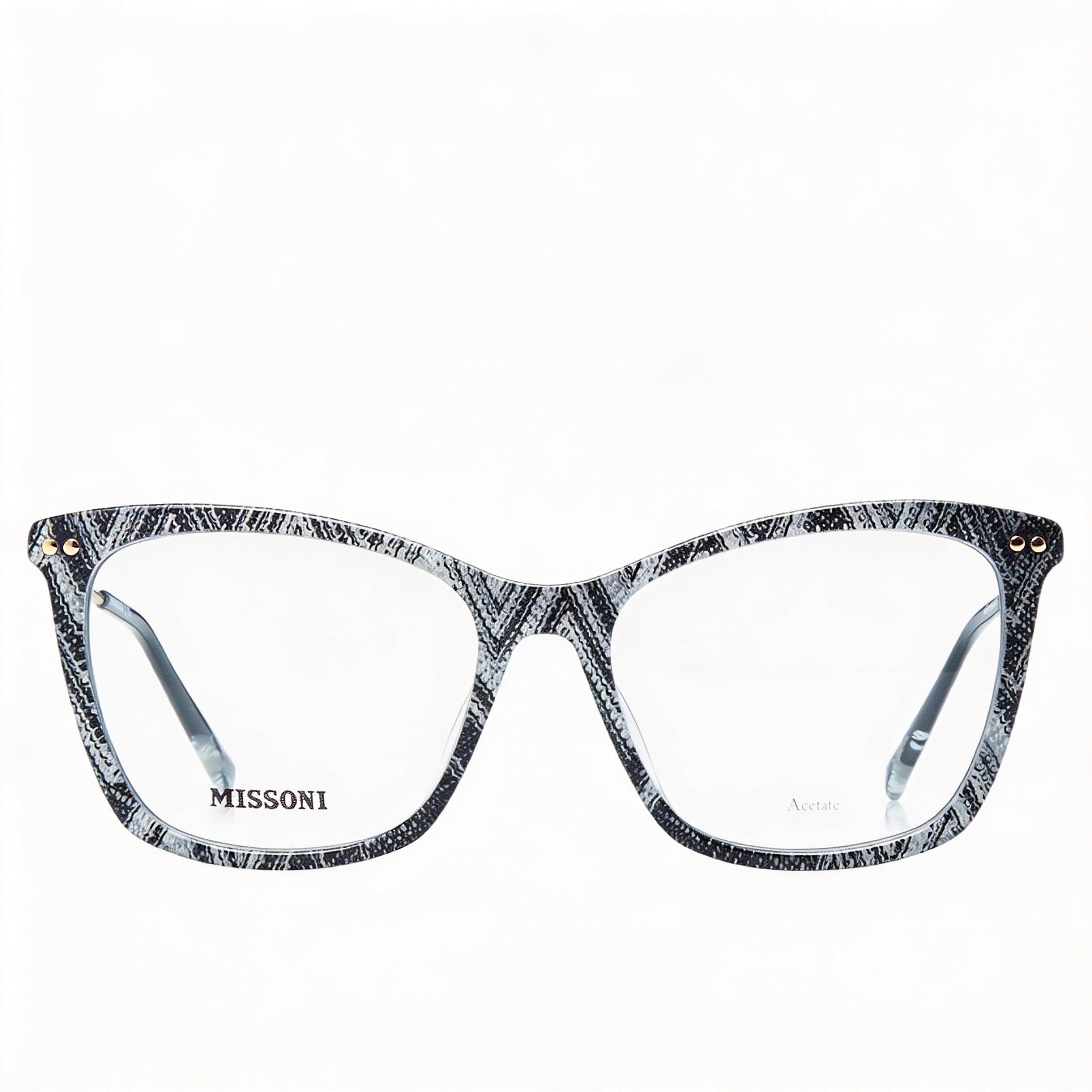 Missoni Modern Women's Acetate Frame Eyewear, White/Black Pattern Frame and Lens, 53mm Lens Width, Photo 2