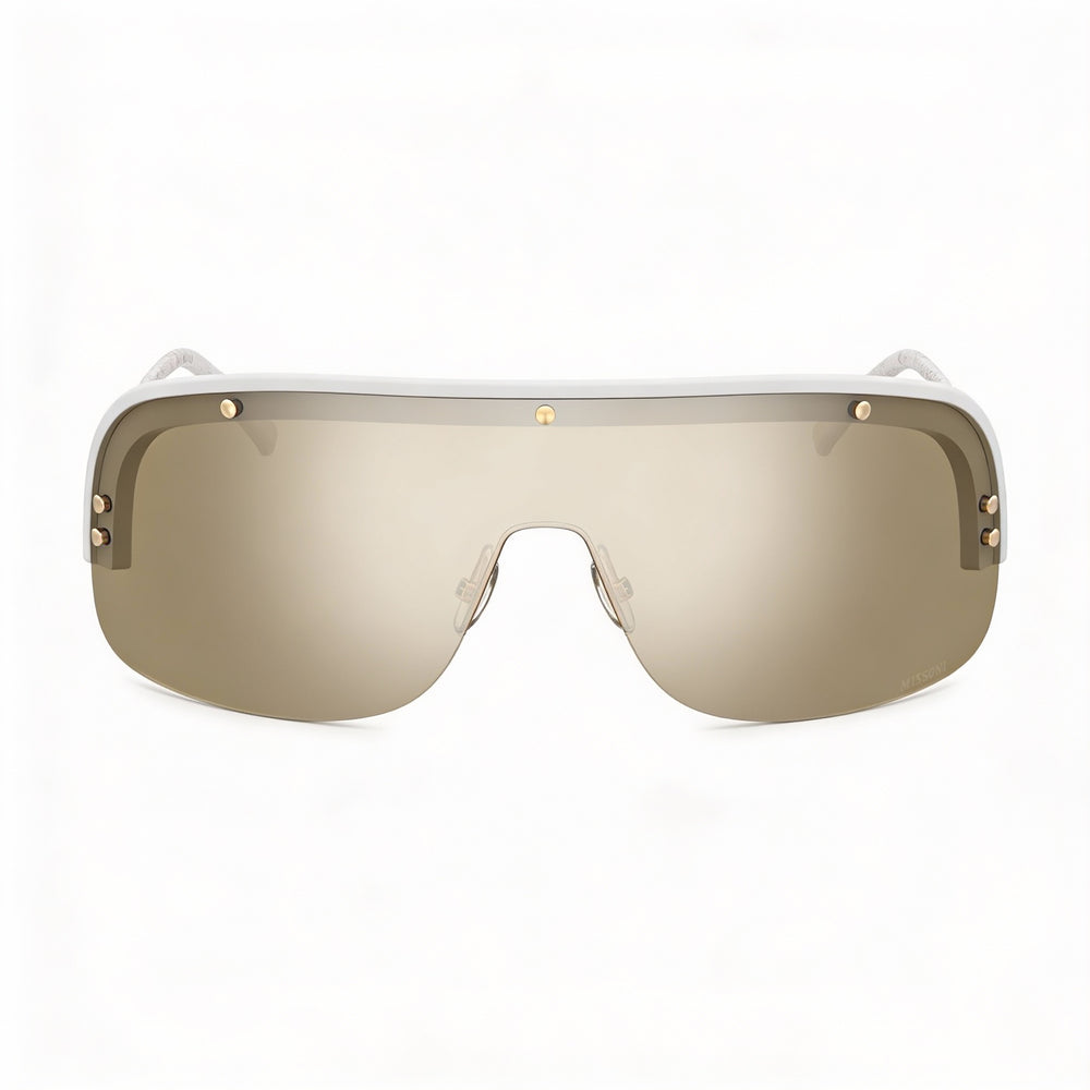 M Missoni Casual Women's White Polyamide Silver Mirror Sunglasses 99-01-115