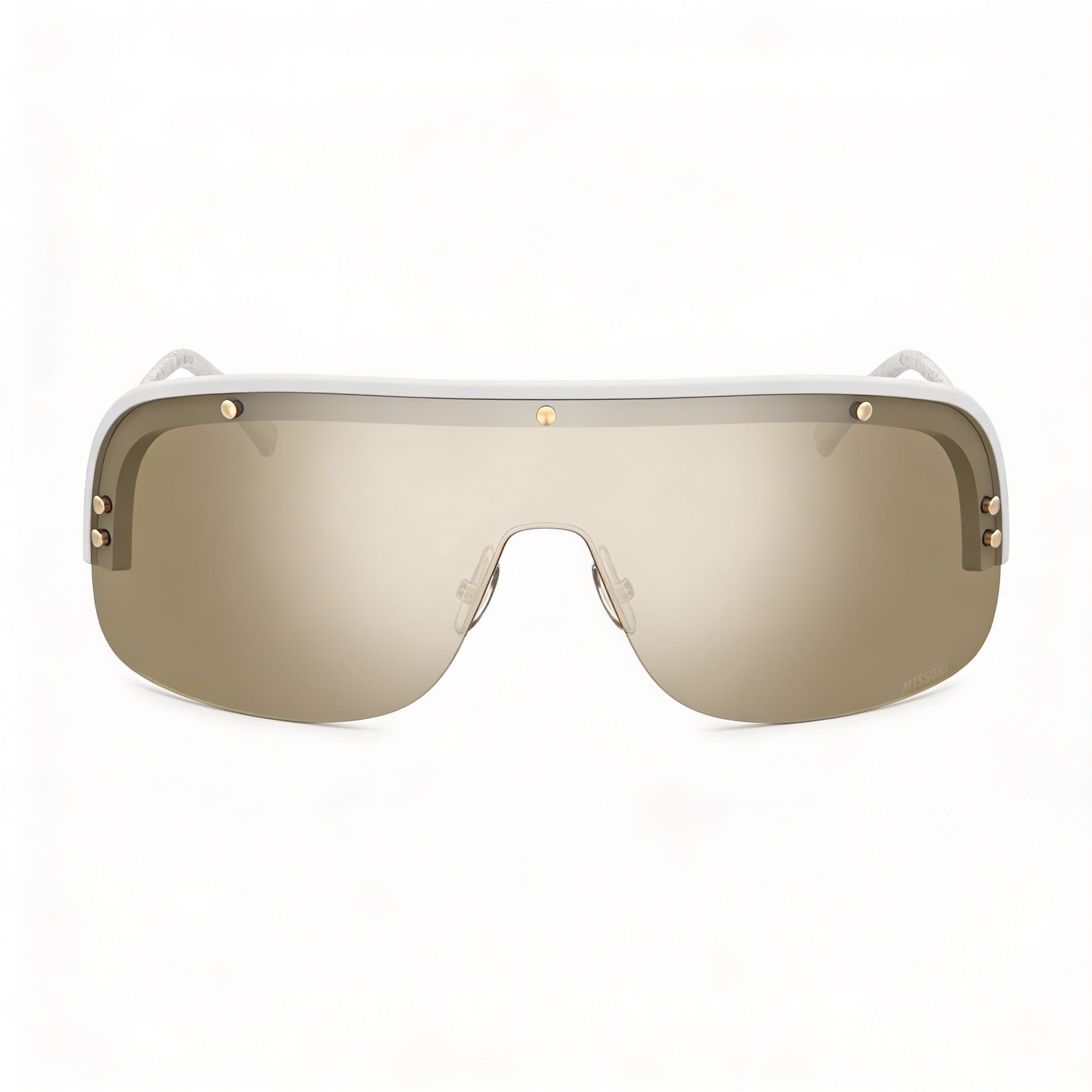 Gafas de sol casuales Missoni para mujer, de poliamida blanca y plateada, con efecto espejo, 99-01-115, Photo 3