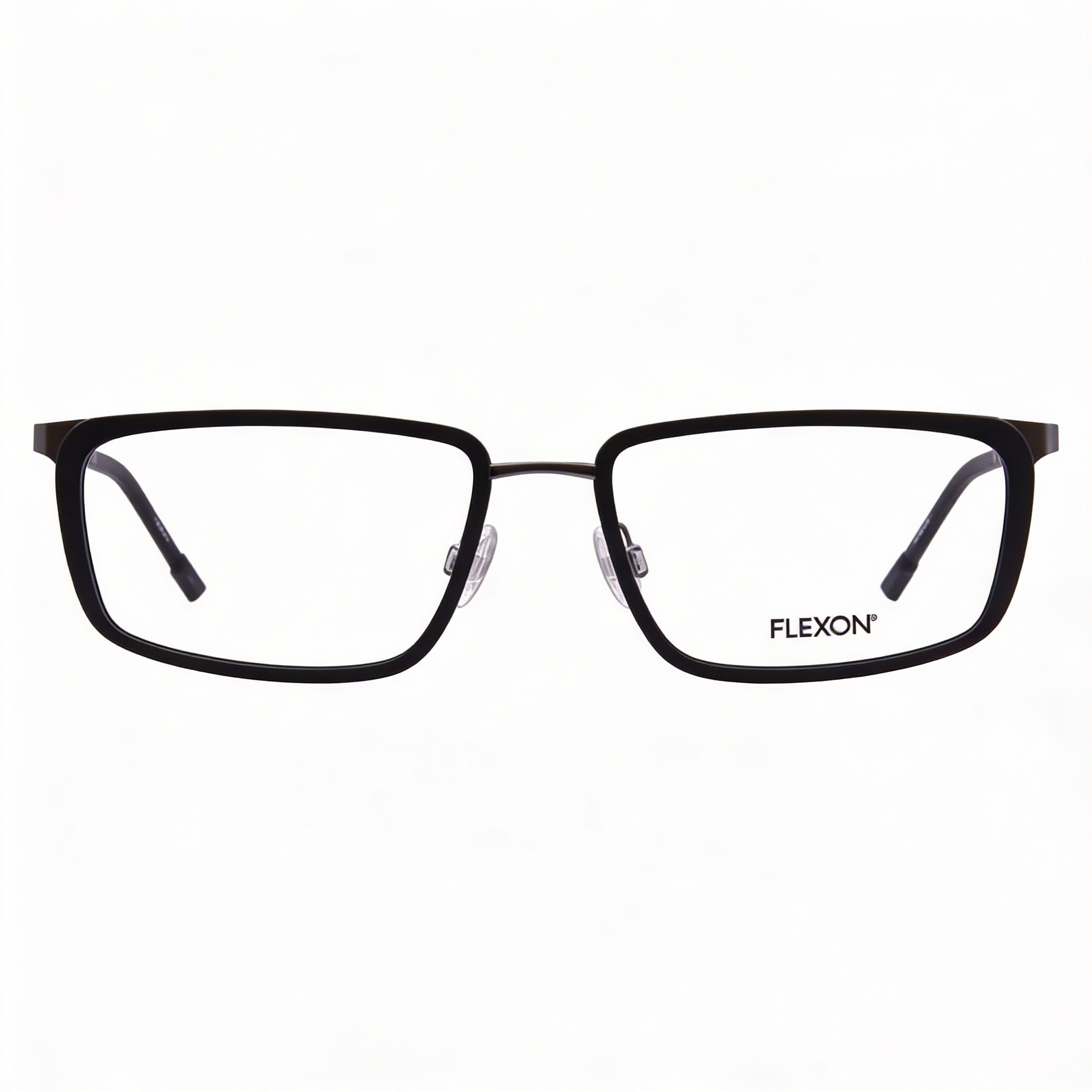 Gafas Flexon E1138 para hombre, de metal negro, con montura completa, rectangulares y lentes transparentes, 56 mm, Photo 1