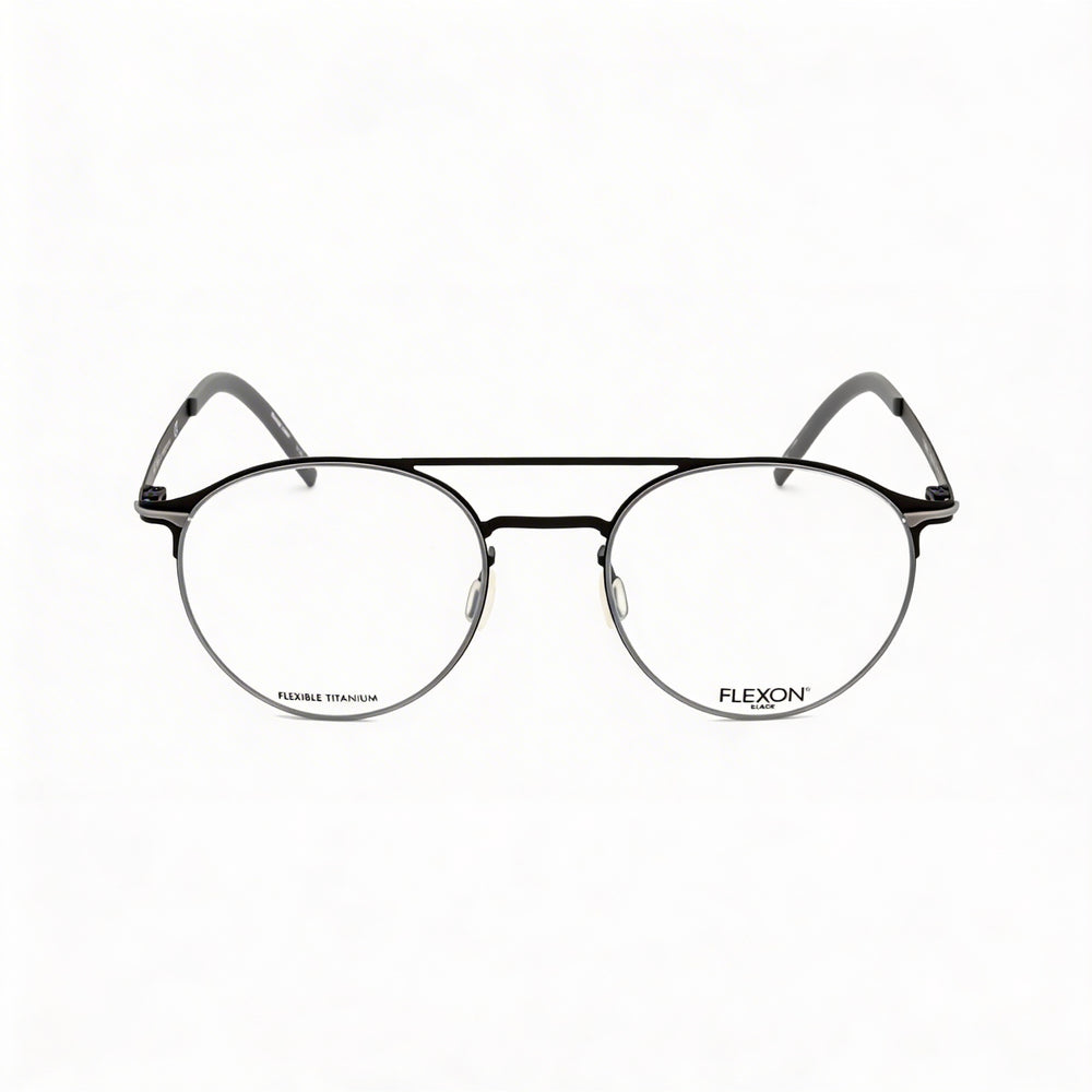 Gafas unisex Flexon B2003 con montura de acetato negro, lentes de policarbonato no polarizadas y tamaño 52-20-145.