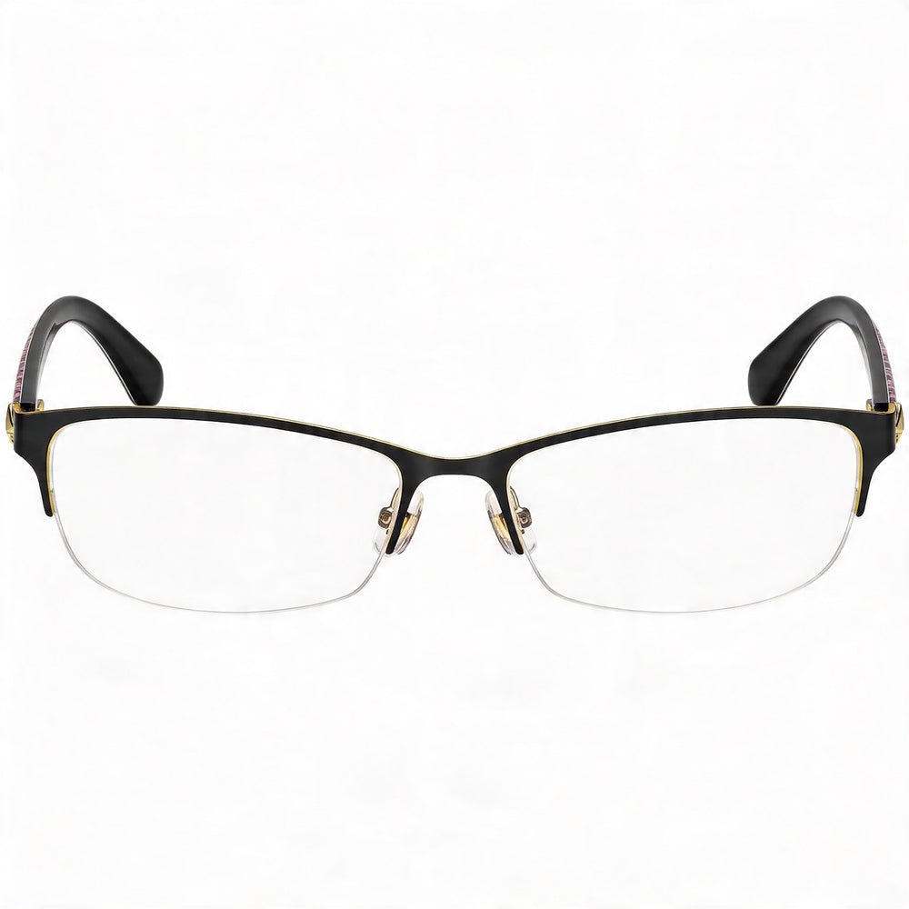 kate spade new york Modern Women's Black Stainless Steel Rectangle Semi-Rimless Frame Eyeglasses 51mm