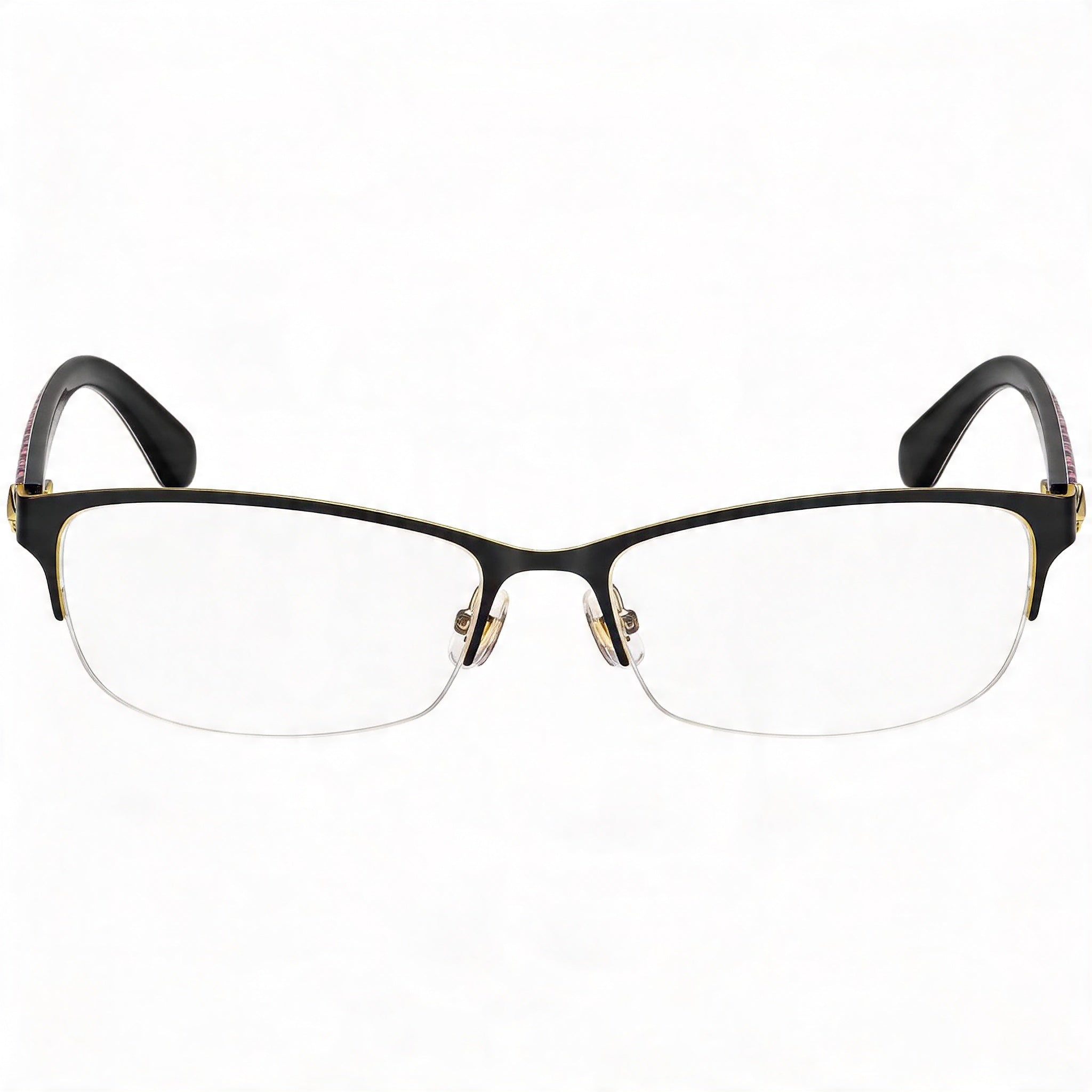 kate spade new york Modern Women's Black Stainless Steel Rectangle Semi-Rimless Frame Eyeglasses 51mm, Photo 2