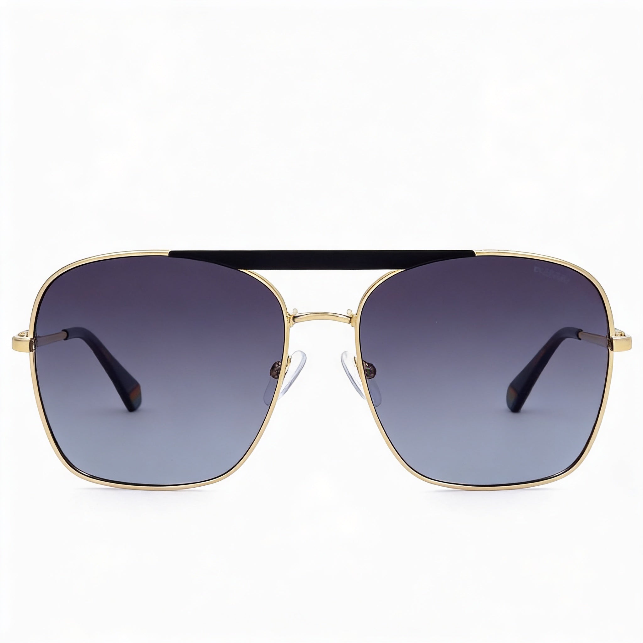 Polaroid Modern Women's Matte Black Gold Stainless Steel Polycarbonate UV 400 Sunglasses 59mm, Photo 2