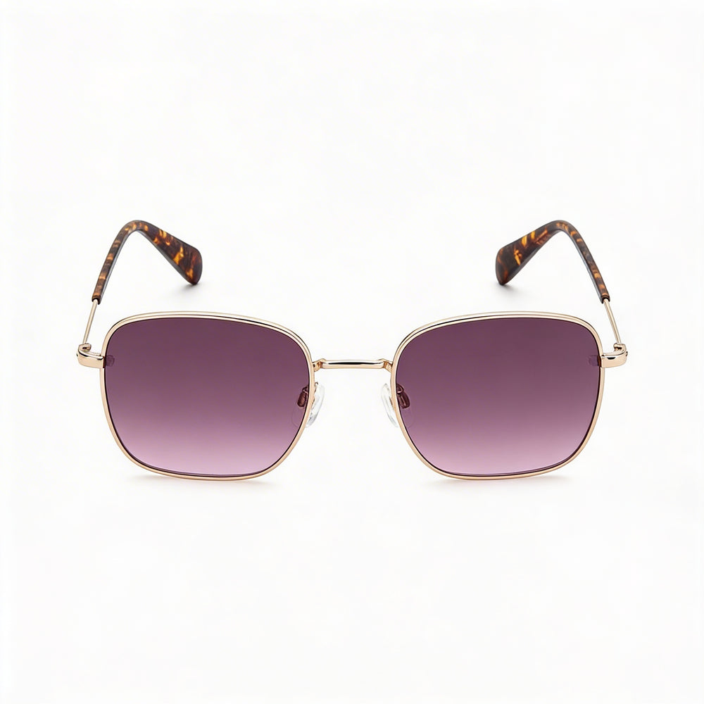 rag & bone Gafas de sol informales de acero inoxidable para hombre, con protección UV, color rojo, dorado, gris, gris fucsia, 52 mm