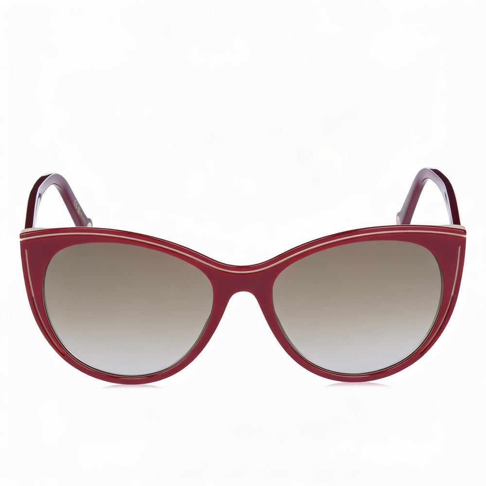 Gafas de sol Carolina Herrera Casual para mujer, color burdeos, beige, degradado, marrón, acetato, protección UV, 56 mm