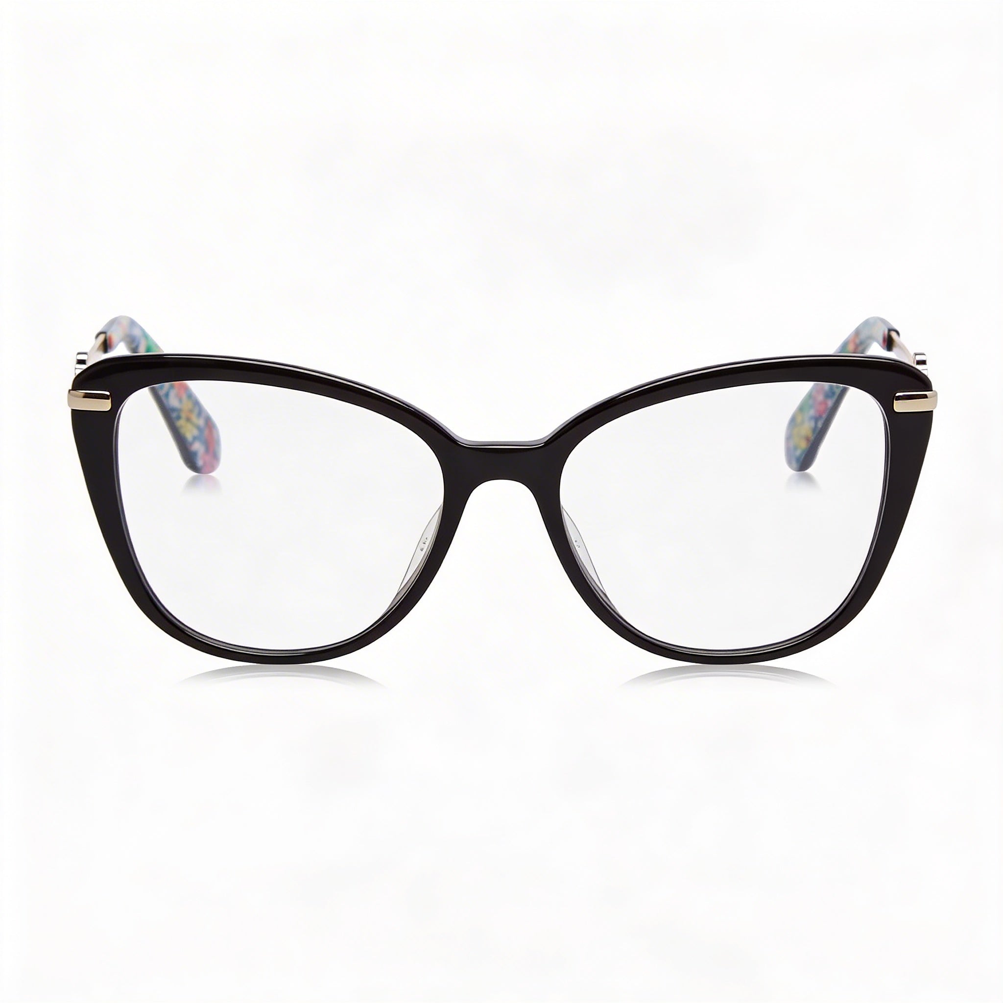 kate spade new york Flavia Women's Plastic Cat Eye Non- Sunglasses Black Gold Frame (51-16-140), Photo 2