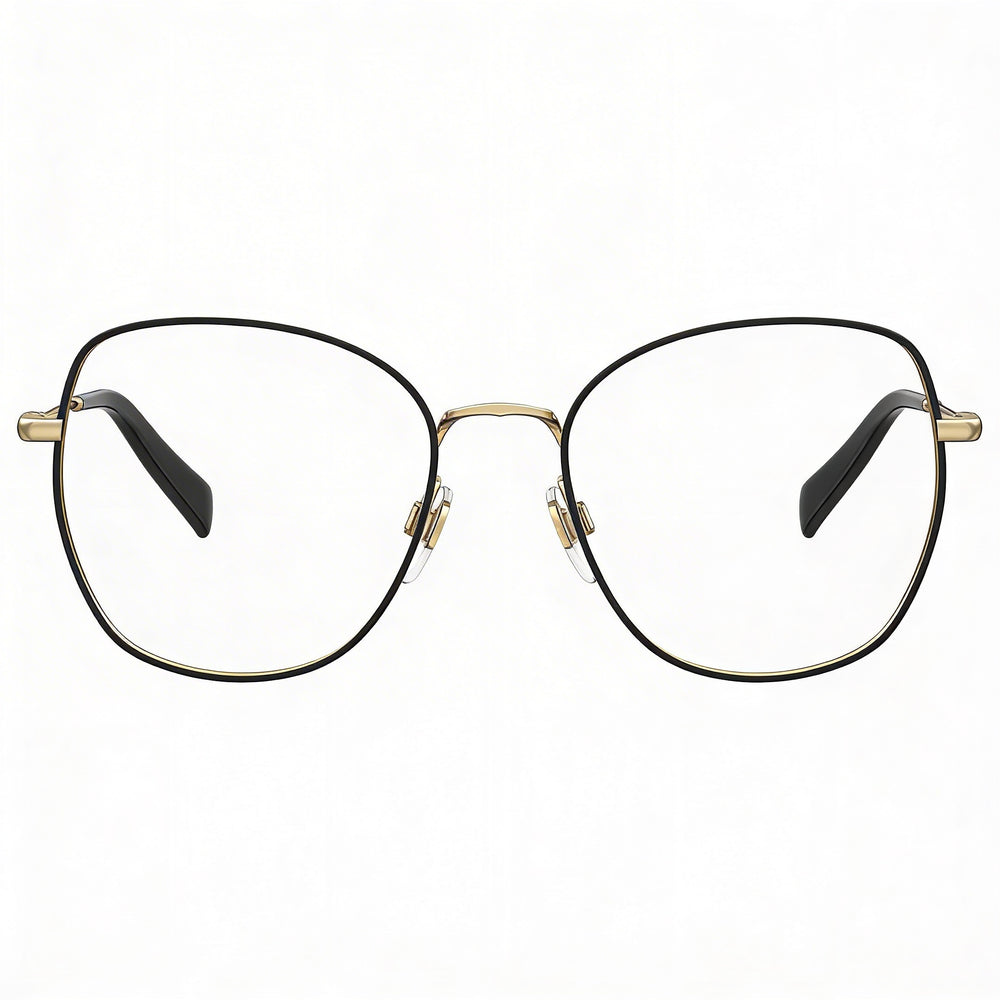 Gafas Levi's Lv 5023 para mujer, de acero inoxidable negro, montura completa, sobredimensionadas, con lentes transparentes listas para graduar, 52 mm