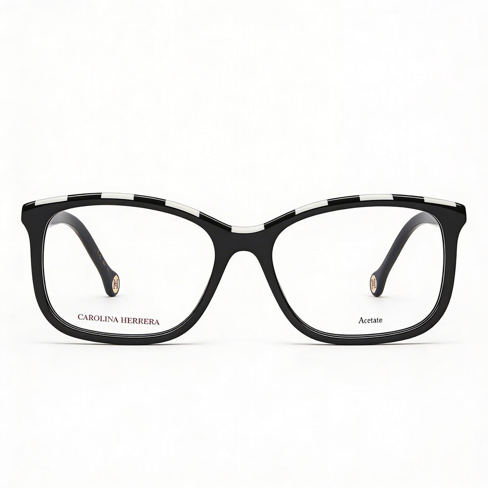 Carolina Herrera Her 0147 Gafas de Acetato Estilo Moderno para Mujer en Blanco Negro, Ancho de Lente 54mm