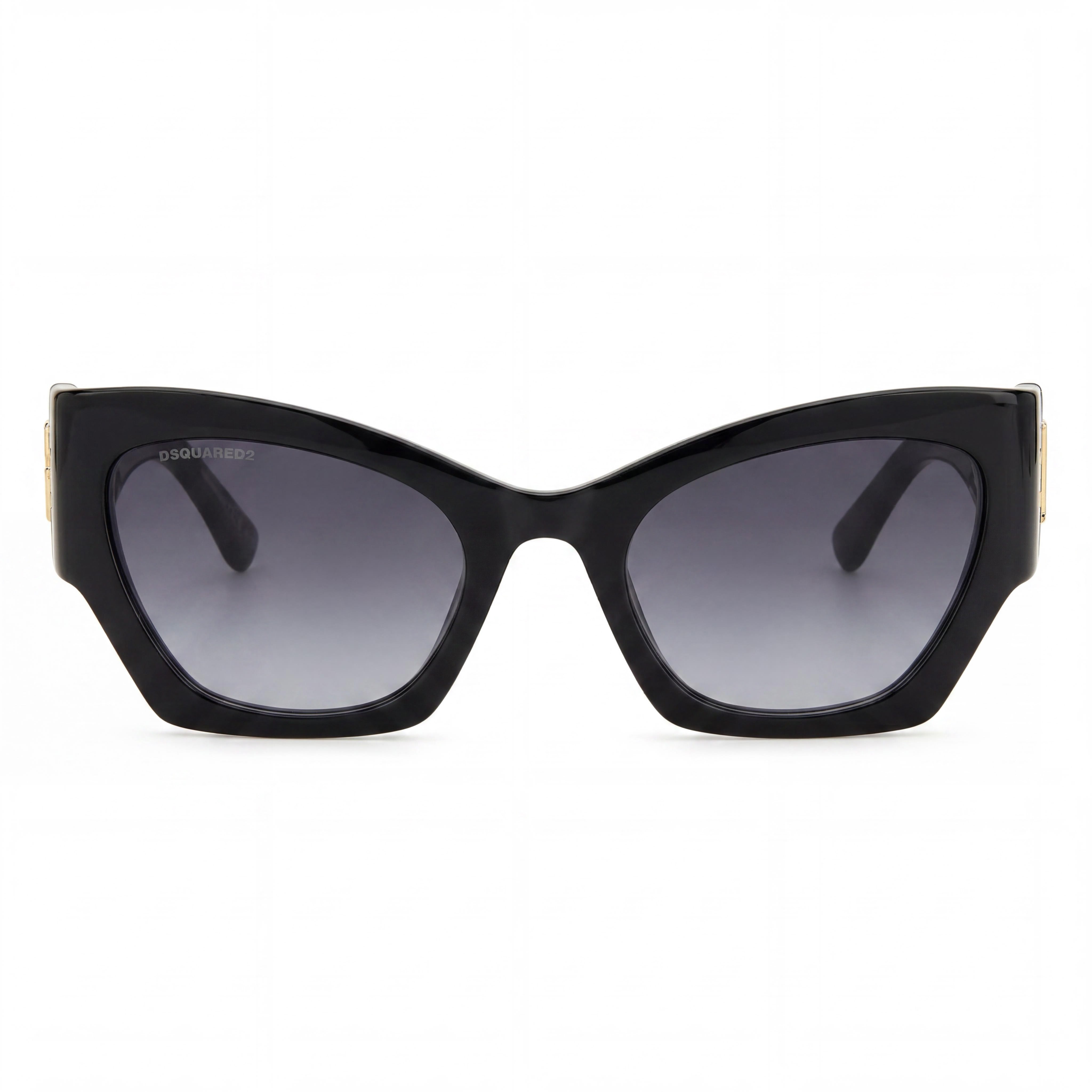DSQUARED2 Casual Women's Black Acetate Frame Dark Grey Shaded Non-Polarized Sunglasses, Lens Width 55mm, Photo 2