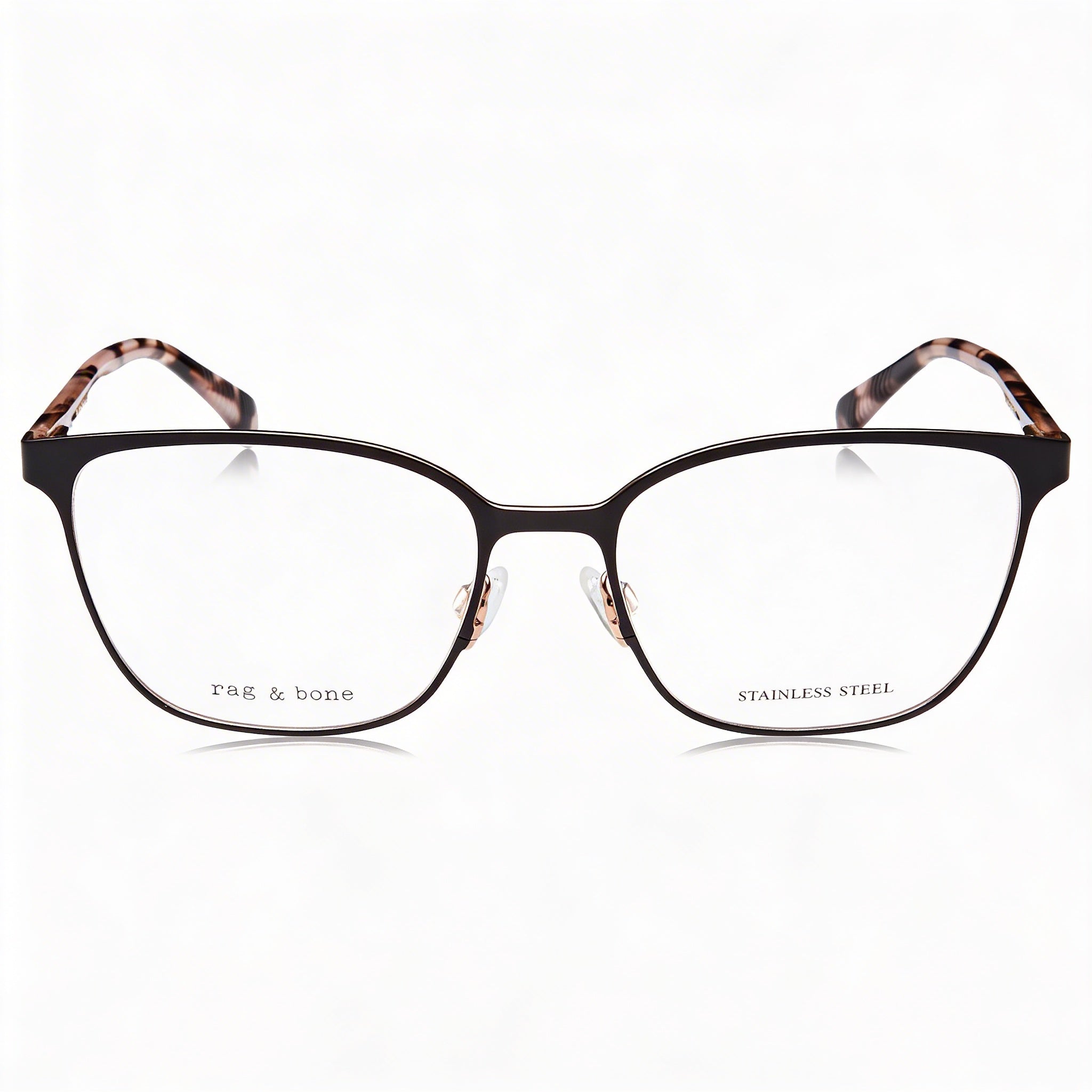 Gafas de Sol Modernas para Mujer Rag & Bone, Montura de Acero de Aleación Negra con Lentes de Policarbonato Negras, 53mm, Photo 2
