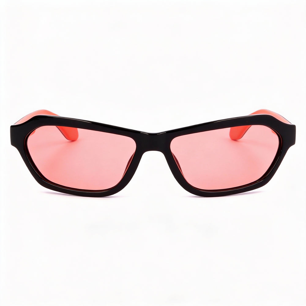 adidas Originals Modern Unisex Shiny Black Acetate Sunglasses with Bordeaux Mirror Lenses, UV Protection, 58mm