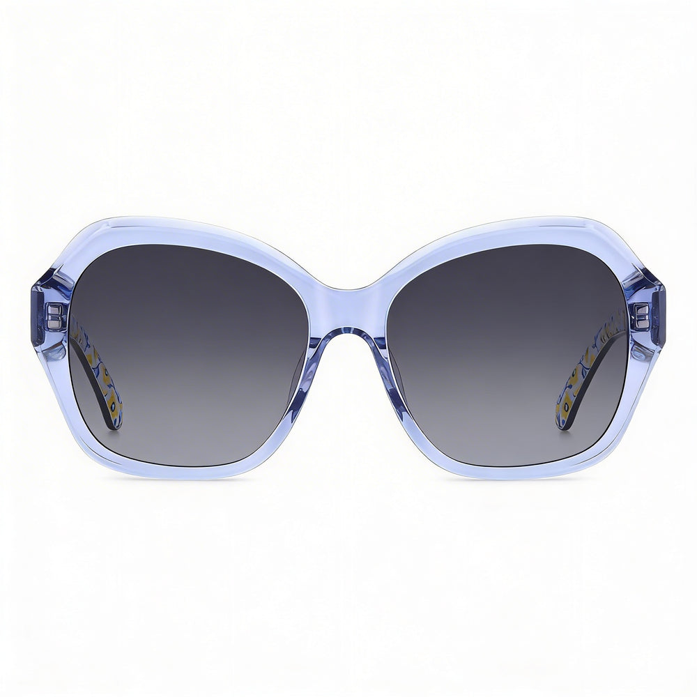 kate spade new york Casual Women's Blue Acetate Frame Dark Grey Shaded Lens Sunglasses 55mm