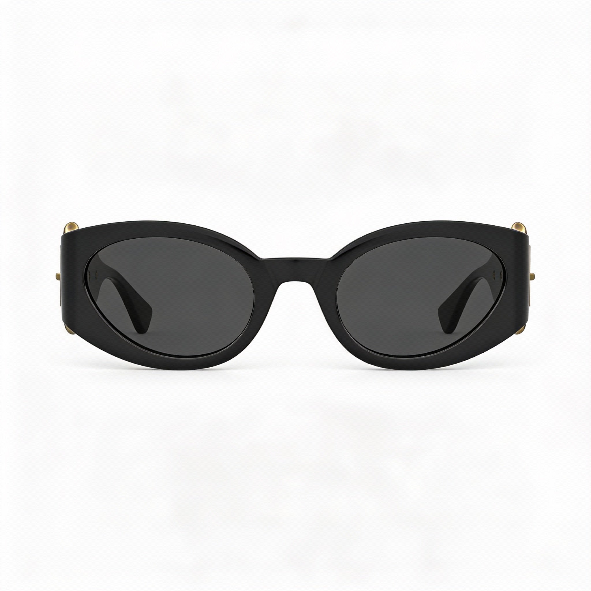 Moschino Metal Trim Women's Sunglasses with Polyamide Black Grey Frame and Black Gold Gradient Lenses 53-23-135, Photo 1