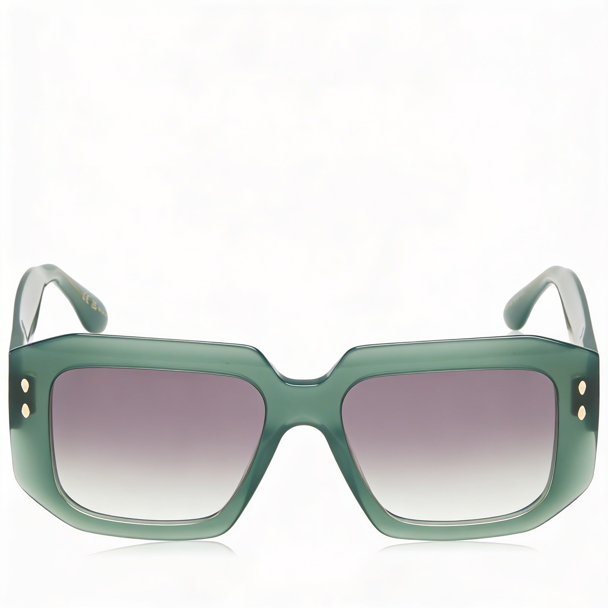 Isabel Marant Classic Women's Green Plastic Rectangular Non-Polarized UV 400 Sunglasses 53mm, Photo 1